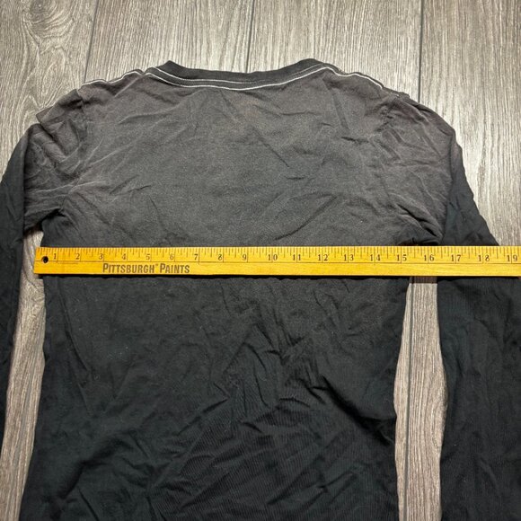 True Religion Light Black Long Sleeve Shirt Womens 1 Medium Designer - Picture 7 of 8